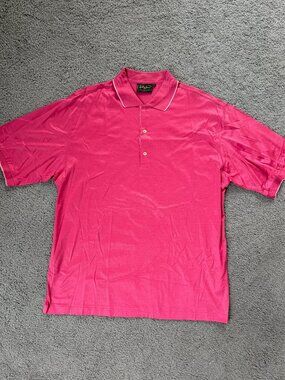 Bobby Jones Collection Westhill Solid Mercerized Cotton Polo Pink Fuschia Sz. L